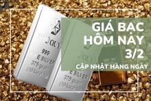 Bảng giá bạc hôm nay 3/2 tiếp đà lao đốc, bạc thỏi Ancarat mất hơn 3 triệu đồng chiều bán ra
