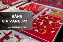 Bảng giá vàng hôm nay 6/2: Vàng SJC, vàng nhẫn quay đầu tăng, nữ trang diễn biến trái chiều