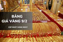 Bảng giá vàng hôm nay 9/2: Vàng SJC, nhẫn trơn và nữ trang tiếp tục leo cao
