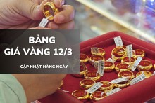 Bảng giá vàng hôm nay 12/3: Vàng SJC và nhẫn trơn rời mốc 187 triệu/lượng, nữ trang giảm mạnh