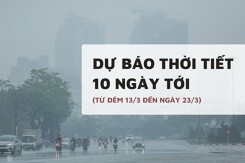 Dự báo thời tiết 10 ngày tới (13/3 đến 23/3) Hà Nội mưa phùn rét nhẹ, Đà Nẵng có mưa dông, TP HCM nắng nóng cục bộ