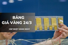 Bảng giá vàng hôm nay 24/3: Vàng SJC, nhẫn trơn và nữ trang bật tăng mạnh sau chuỗi giảm sâu