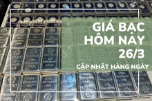 Giá bạc hôm nay 26/3 giảm hơn 3 triệu đồng/kg, bạc Phú Quý vẫn giữ trên 72 triệu đồng/kg