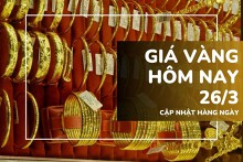 Giá vàng hôm nay 26/3: Vàng SJC, vàng nhẫn đi ngang sau hai phiên phục hồi