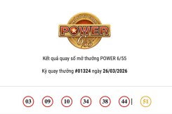 Kết quả xổ số Vietlott Power 6/55 ngày 26/03/2026 cả hai giải Jackpot đều chưa tìm thấy chủ nhân