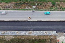 Hình ảnh Quốc lộ 3 qua Đông Anh đang mở rộng