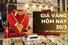 Giá vàng hôm nay 30/3: Vàng SJC, vàng nhẫn quay đầu giảm sâu trong phiên sáng đầu tuần