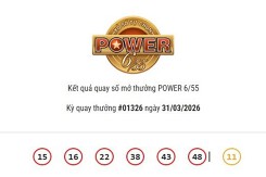 Kết quả xổ số Vietlott Power 6/55 ngày 31/03/2026 Cả hai giải Jackpot đều không có chủ nhân trúng thưởng