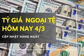 Tỷ giá ngoại tệ hôm nay 4/3 đồng loạt lao dốc, bảng Anh, euro và đôla Úc sụt hơn 200 đồng