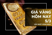 Giá vàng hôm nay 5/3: Vàng SJC tăng trở lại 500.000 đồng/lượng