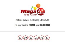 Kết quả xổ số Vietlott Mega 6/45 ngày 06/03/2026 Jackpot hơn 16,8 tỷ đồng vô chủ