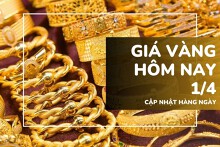 Giá vàng hôm nay 1/4: Vàng SJC và nhẫn trơn cùng tăng mạnh 3,1 triệu đồng/lượng