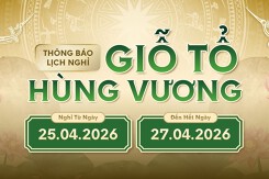 Tham khảo những mẫu thông báo nghỉ lễ Giỗ tổ Hùng Vương, 30/4 - 1/5 mới nhất 2026