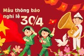 Mẫu thông báo nghỉ lễ 30/4 2026 dành cho doanh nghiệp, nhà trường