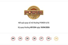 Kết quả xổ số Vietlott Power 6/55 ngày 18/04/2026: Chưa tìm ra chủ nhân của hai giải Jackpot