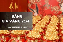 Bảng giá vàng hôm nay 21/4: Vàng SJC tăng giảm trái chiều, vàng nhẫn và 24K tăng 200.000 – 700.000 đồng/lượng