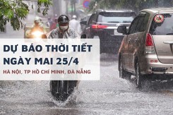 Dự báo thời tiết ngày mai 25/4, Hà Nội có mưa, TP HCM tăng nhiệt và Đà Nẵng mưa rào rải rác