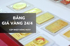 Bảng giá vàng hôm nay 24/4: Vàng SJC, nhẫn trơn và nữ trang tiếp tục giảm, có nơi mất tới 1,3 triệu đồng/lượng