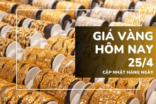 Giá vàng hôm nay 25/4: Vàng SJC và nhẫn trơn bật tăng 800.000 đồng/lượng cuối tuần