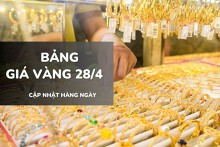 Bảng giá vàng hôm nay 28/4: Vàng SJC, nhẫn trơn và nữ trang giảm 500.000 - 1,3 triệu đồng/lượng