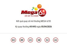 Kết quả xổ số Vietlott Mega 6/45 ngày 05/04/2026 Jackpot hơn 66,5 tỷ đồng vô chủ