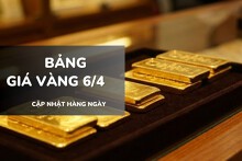 Bảng giá vàng hôm nay 6/4: Vàng SJC, nhẫn trơn và nữ trang đồng loạt giảm sâu
