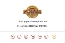 Kết quả xổ số Vietlott Power 6/55 hôm nay  07/04/2026 không có chủ nhân cho cả hai giải Jackpot
