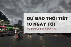 Dự báo thời tiết 10 ngày tới (1/5 đến 11/5) Hà Nội mưa dông, Đà Nẵng nắng nóng, TP HCM oi bức kèm mưa chiều