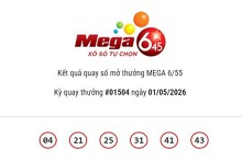 Kết quả xổ số Vietlott Mega 6/45 ngày 01/05/2026 Jackpot hơn 16,7 tỷ đồng vô chủ