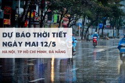 Dự báo thời tiết ngày mai 12/5, Hà Nội ít mưa, TP HCM và Đà Nẵng nắng nóng gay gắt, vẫn có mưa dông