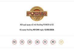 Kết quả xổ số Vietlott Power 6/55 ngày 12/05/2026: Jackpot 2 hơn 5,3 tỷ đồng tìm thấy chủ nhân
