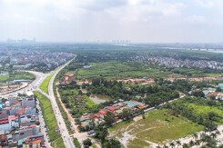 Toàn cảnh khu vực dự kiến xây Khu đô thị đa mục tiêu Bồ Đề - Long Biên nằm trong Trục đại lộ cảnh quan sông Hồng