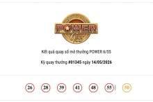 Kết quả xổ số Vietlott Power 6/55 ngày 14/05/2026: Chưa tìm thấy chủ nhân của cả hai giải Jackpot