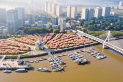 Phối cảnh chuỗi không gian công cộng ven sông Hồng