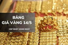 Bảng giá vàng hôm nay 14/5: Vàng SJC, nhẫn trơn giữ mốc 165 triệu đồng/lượng sau nhịp giảm sâu