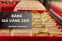 Bảng giá vàng hôm nay 23/5: Vàng SJC, nhẫn trơn và nữ trang tiếp tục lao dốc cuối tuần