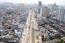 Hình ảnh đại công trường Vành đai 1 Hoàng Cầu - Voi Phục giữa lòng Hà Nội