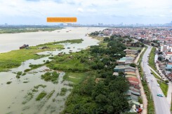 Hiện trạng khu vực bãi sông Ô Diên quy hoạch xây công viên thuộc Trục đại lộ cảnh quan Sông Hồng