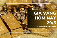 Giá vàng hôm nay 29/5: Vàng SJC và nhẫn trơn bật tăng mạnh tới 2,2 triệu đồng/lượng