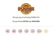 Kết quả xổ số Vietlott Power 6/55 ngày 30/05/2026 Jackpot 2 hơn 3,3 tỷ đồng đã có chủ