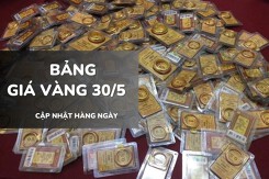 Bảng giá vàng hôm nay 30/5: Vàng SJC, nhẫn trơn và nữ trang tiếp đà tăng 500.000 - 1 triệu đồng/lượng