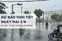Dự báo thời tiết ngày mai 2/6, Hà Nội và Đà Nẵng tiếp tục nắng nóng, TP HCM mưa to cục bộ