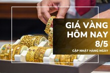 Giá vàng hôm nay 8/5: Vàng SJC, nhẫn trơn ổn định quanh 167,5 triệu đồng/lượng