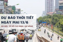 Dự báo thời tiết ngày mai 13/6, Hà Nội nắng nóng gay gắt, TP HCM và Đà Nẵng mưa rào về chiều tối