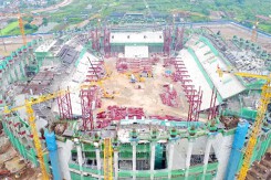 Hình ảnh thi công thần tốc sân vận động PVF ở Hưng Yên