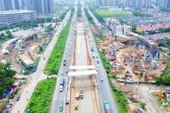 'Siêu nút giao' gần 2.400 tỷ trên Đại lộ Thăng Long sau hơn một năm thi công
