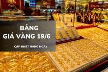 Bảng giá vàng hôm nay 19/6: Vàng SJC, nhẫn trơn và nữ trang cắm đầu giảm mạnh