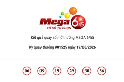 Kết quả xổ số Vietlott Mega 6/45 ngày 19/06/2026 Jackpot hơn 17,8 tỷ đồng chưa tìm thấy được chủ nhân