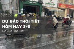 Dự báo thời tiết hôm nay 3/6, Hà Nội nắng nóng, Thanh Hóa đến Huế có nơi trên 39 độ, TP Hồ Chí Minh mưa rất to