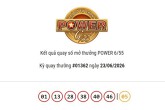 Kết quả xổ số Vietlott Power 6/55 ngày 23/06/2026 cả hai giải Jackpot đều không có chủ nhân trúng thưởng